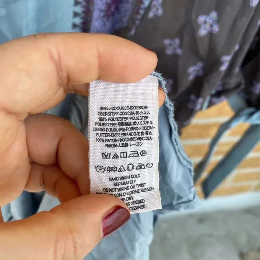 Free People Dusty Blue Santa Cruz Kimono small - Image 5