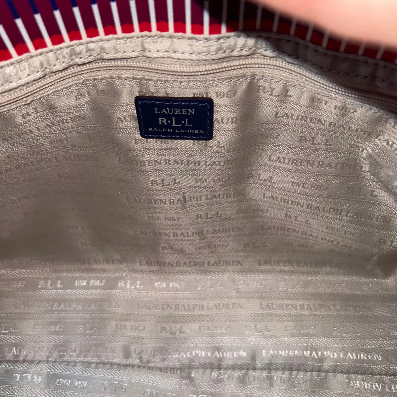 LAUREN RALPH LAUREN Geometric Print Satchel Crossbody Bag Purse - Image 7