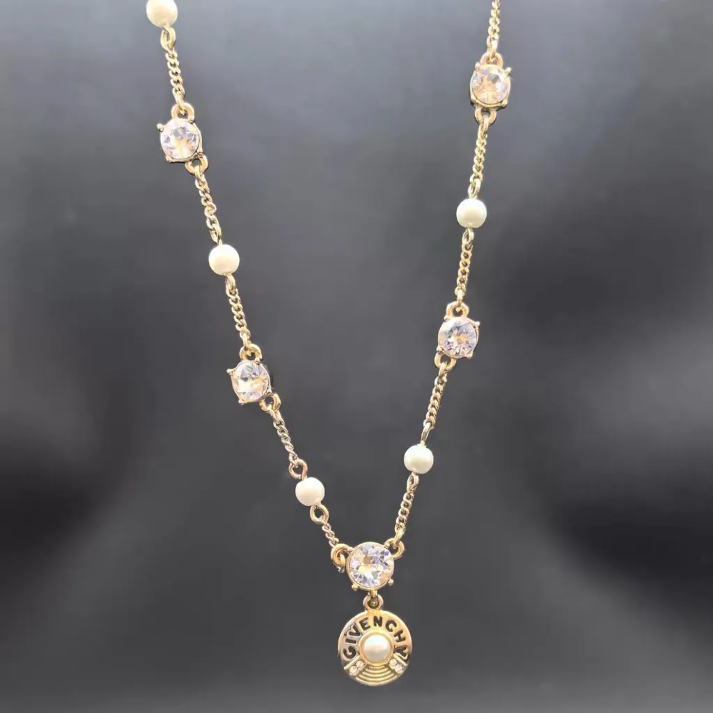 Givenchy Gold and White Necklace Set - Image 5