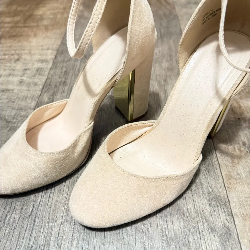 Lulu's Cream Ankle Strap Heels Size 7.5 - Image 2