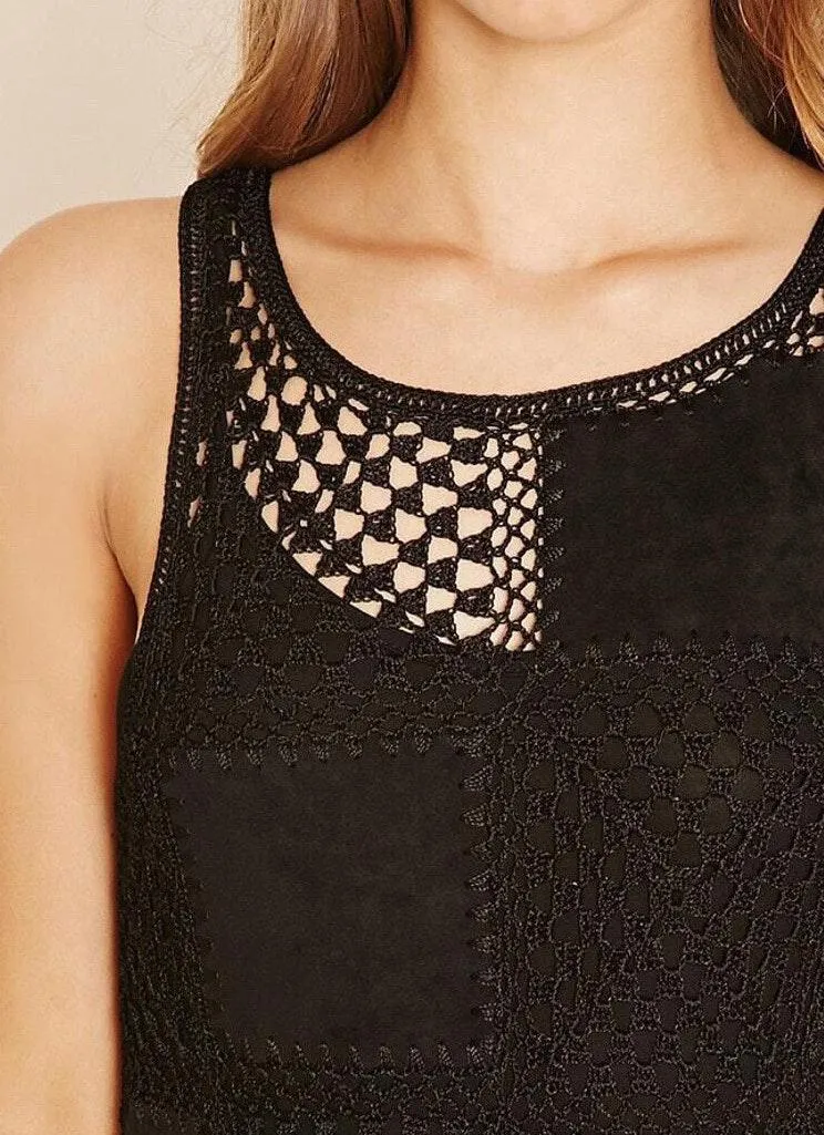 Forever 21 Black Patchwork Mini Dress - Image 4