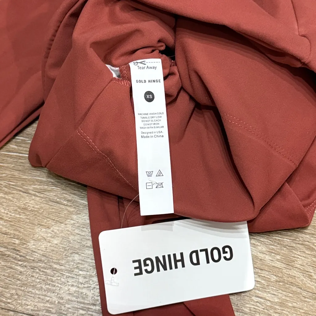 Gold Hinge Square Neck Long Sleeve Top Size XS - Image 6