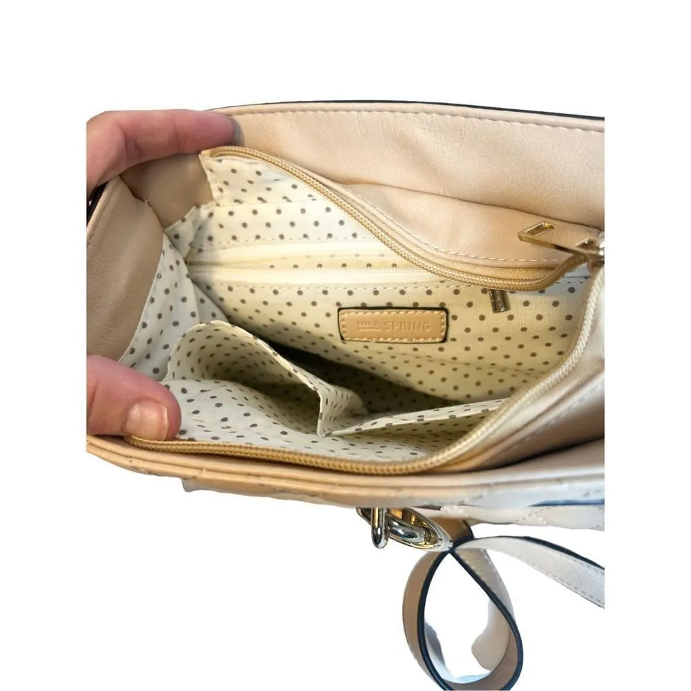 Call It Spring Blush tan nude  crossbody with Gold Accent Messenger Bag Purse Ha - Image 3