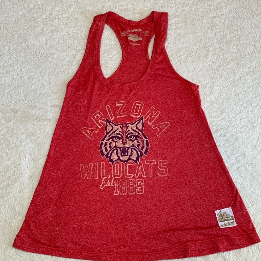 Heather Red Racer Back University of Arizona Wildcats Tank Top Size Small - Image 2