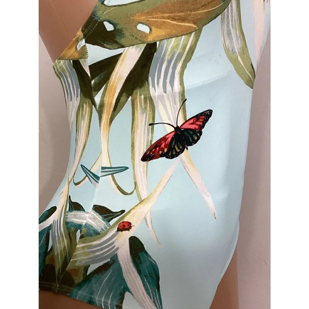 New. VINCE CAMUTO plunge neck butterfly swimsuit. 6. Normally $114 - Image 8