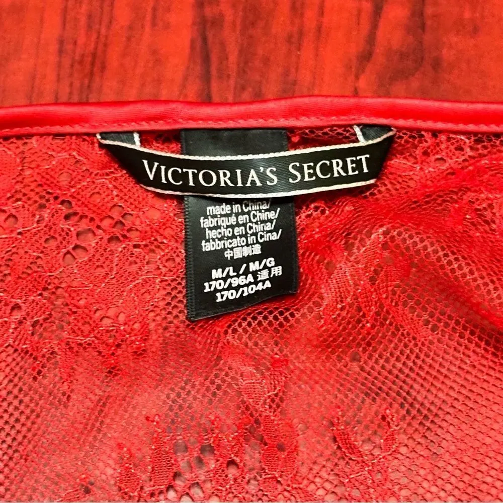 Victorias Secret Red satin robe kimono M/L - Image 7