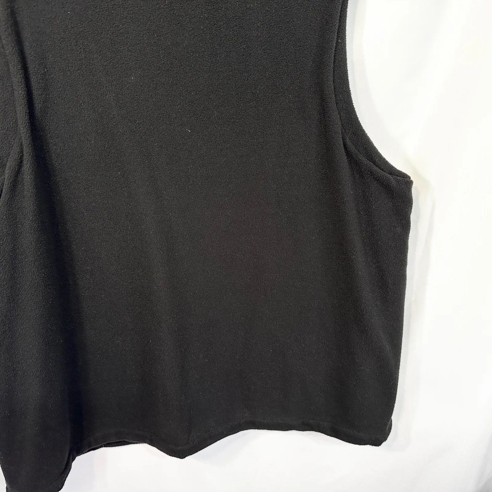 Woman Within 22W 24W Reversible Vest Black Fleece Green Knit Full Zip Cable B‎ - Image 14