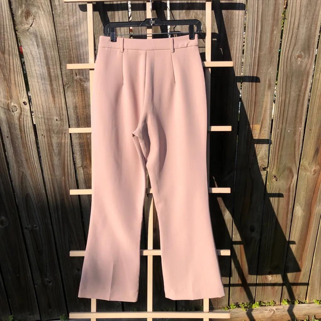 NEW Because of Alice BOA Wide Leg Suit Trousers Dusty Rose M Pink Size M - Image 13