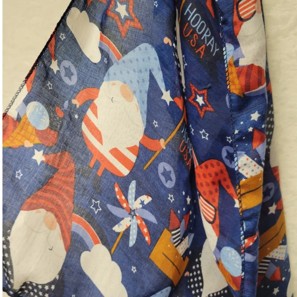 NWT Gnome‎ USA Red White Blue Scarf 4th of July Americana Patriotic America - Image 2