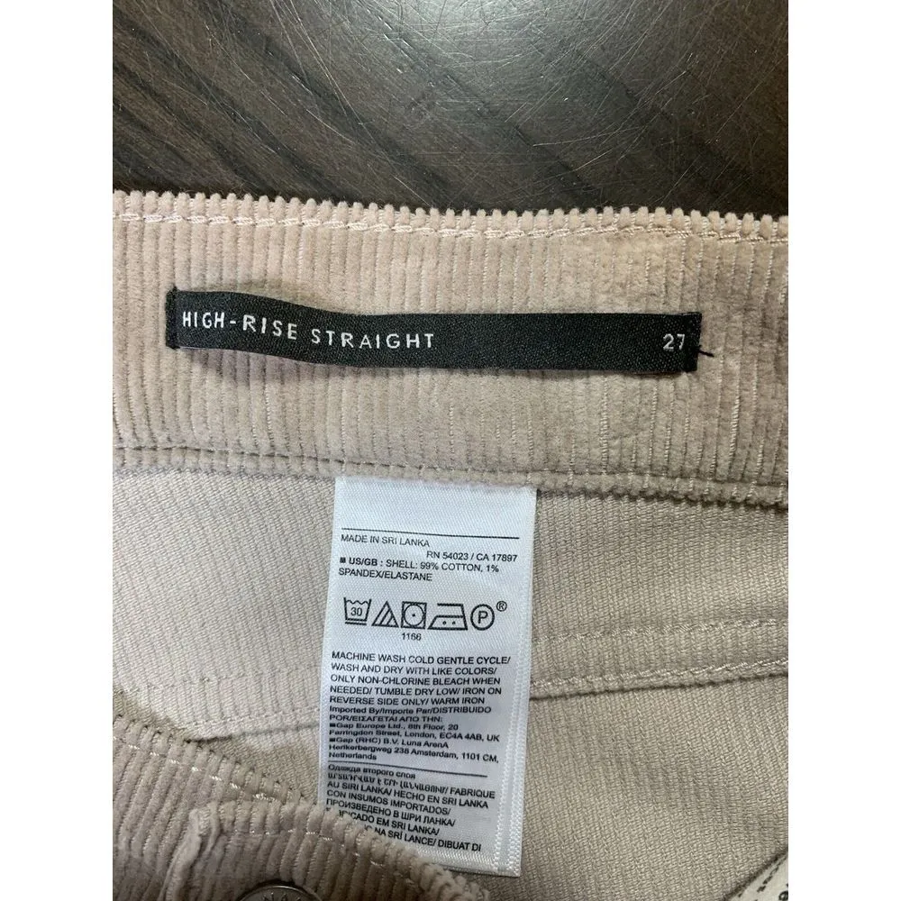 Banana Republic Hi Rise Straight Leg Corduroy Pants Womens 31x26.5 Brown Western - Image 5