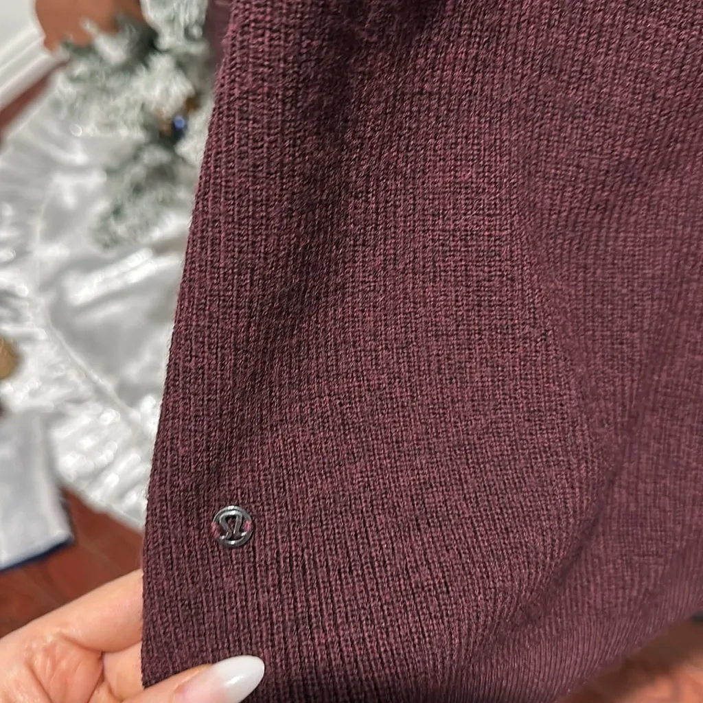 LULULEMON Jacket Wool Time to Thrive Merino Wool Dark Adobe (Heathered) Size 8 - Image 9