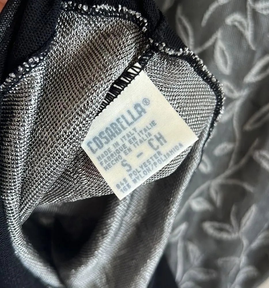 Vintage Cosabella Made in Italy Semi Sheer Bodysuit Printed Neutral Small - Image 7