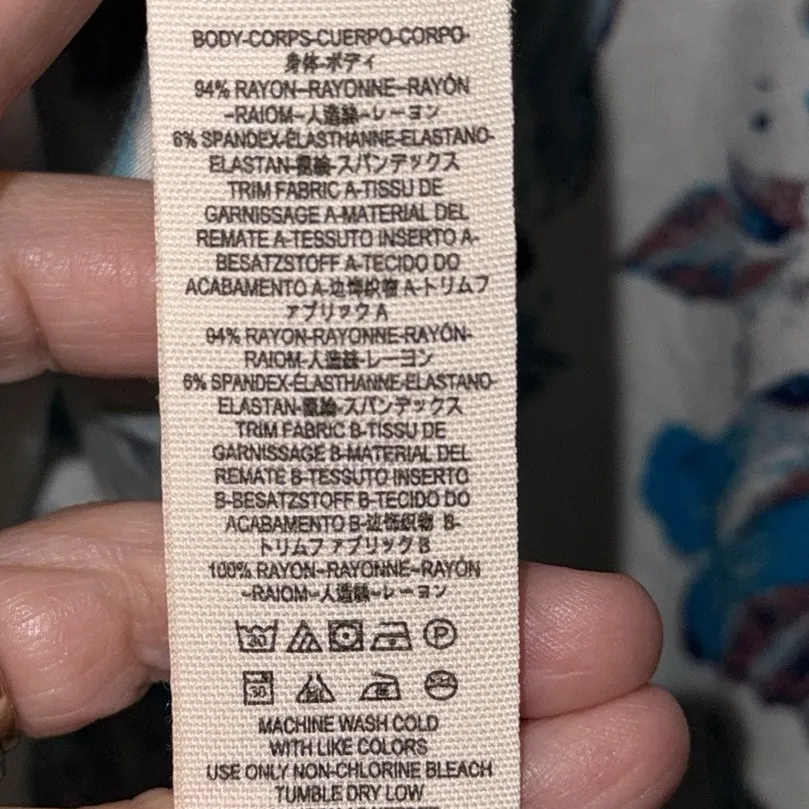 Free People Baja Babe Cold Shoulder Top Blue & Ivory Boho Women’s Small S - Image 12