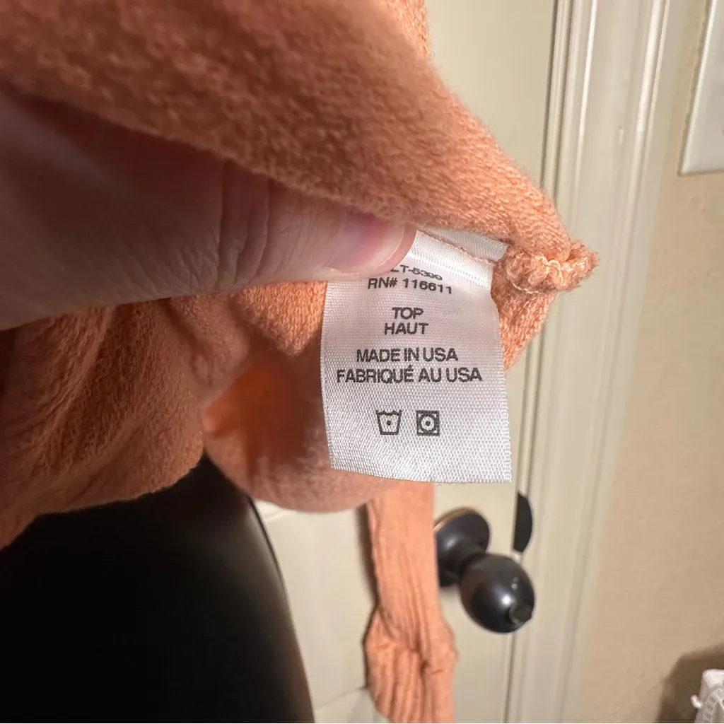 Amadi by Anthropologie Francesca Mock Neck Sweater Peach/Coral Pink NWT Small Orange - Image 9