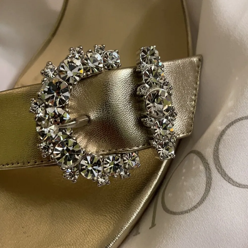 Jimmy Choo RARE swarovski crystal champagne gold heels - Image 5