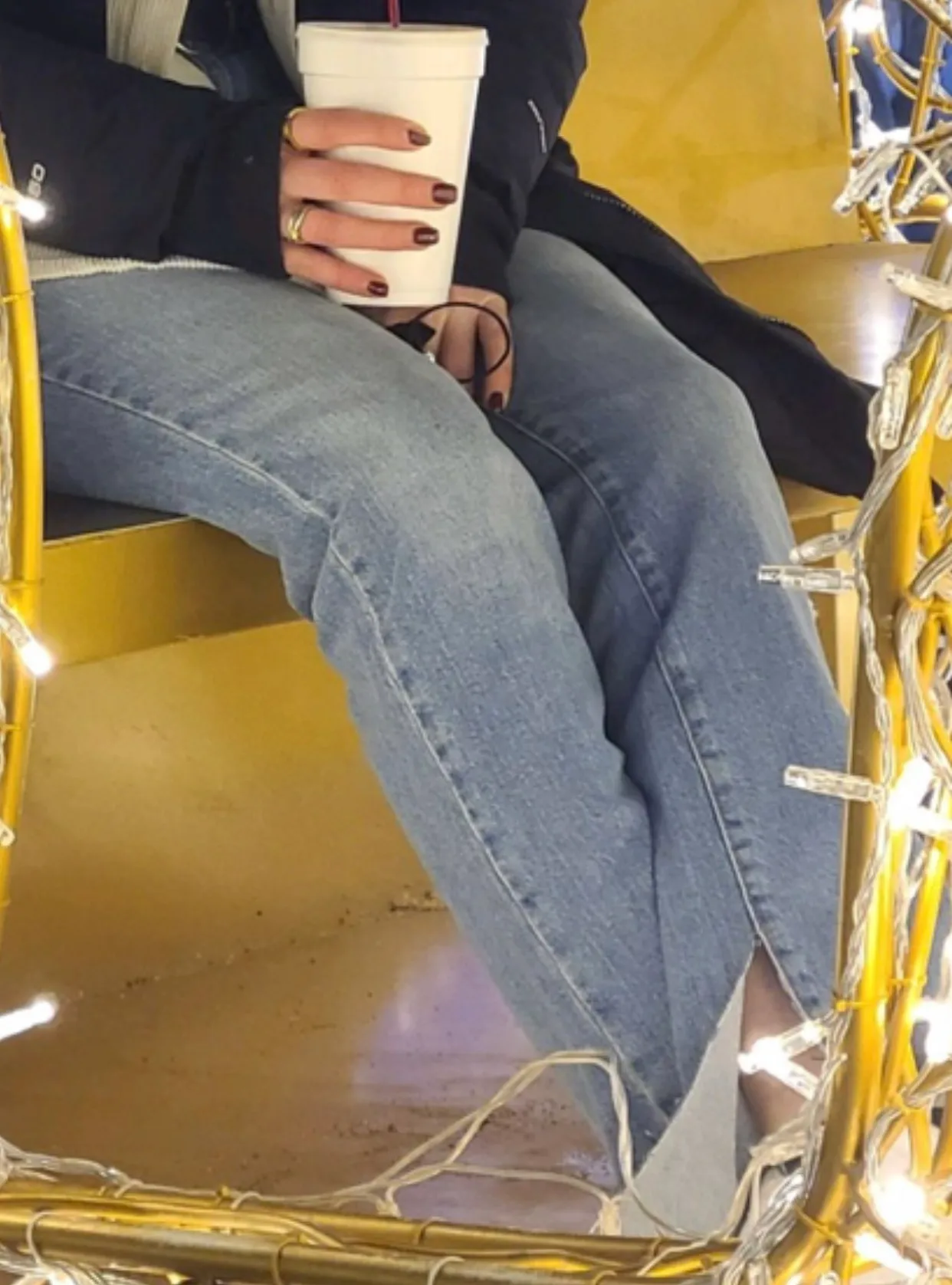 High Rise Slim Fit Flare Jeans With Slit - Image 5