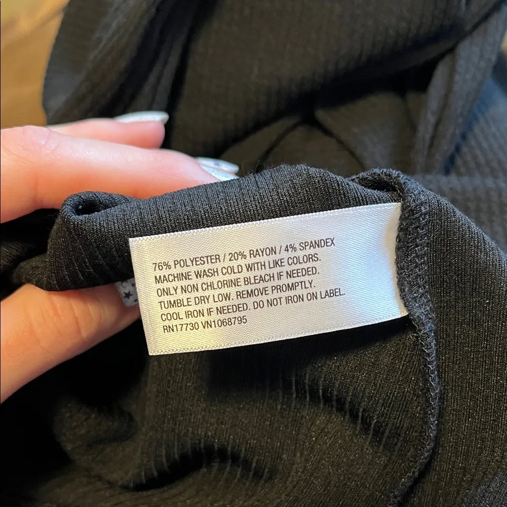 a new day Black Ribbed Long Sleeve Square Neck-Line Bodysuit - Image 5