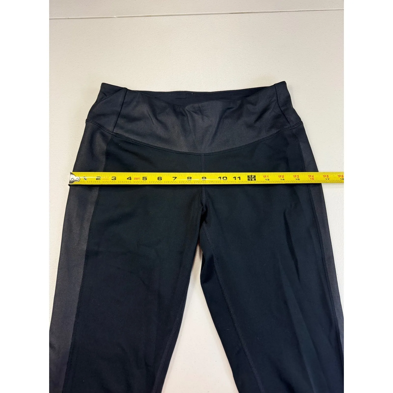 New Balance Athletic Leggings Women's Solid Black Side Panel Detail‎ M - Image 4