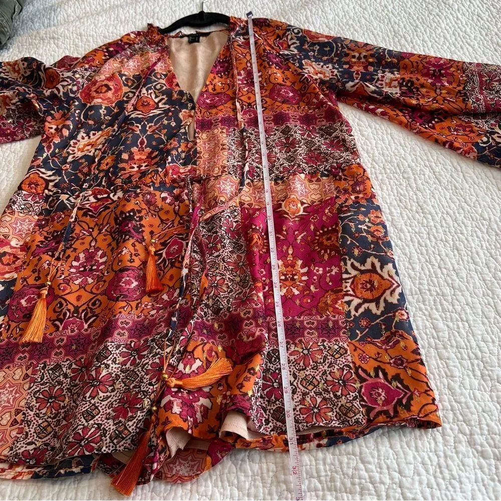 ✨ Forever 21 Women’s Pink Orange Romper Small - Image 13