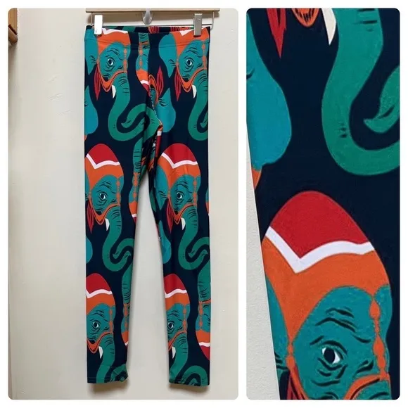 Art of Where Elephant Print Legging Size Medium See Description - Image 2