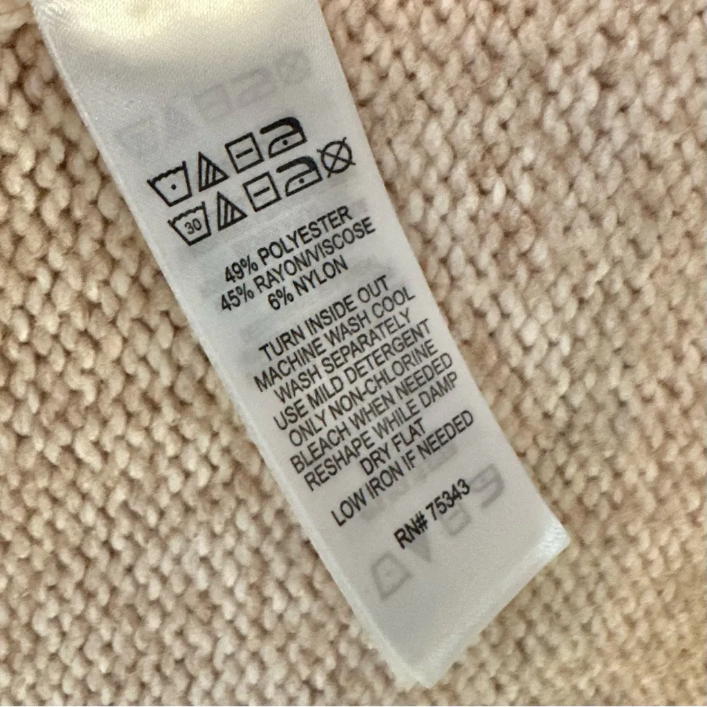 NWT Cupcakes & Cashmere Tan Duster Cable Knit Fringe Hem Cardigan Sweater - Image 5