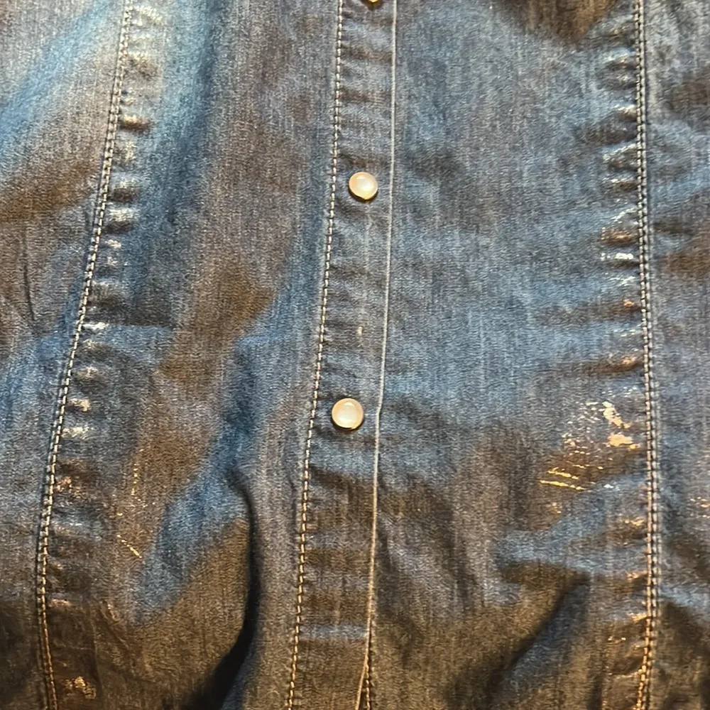 CARTISE Snap Front Long Sleeve Shirt with Metallic Accents Blue Size 8 - Image 10