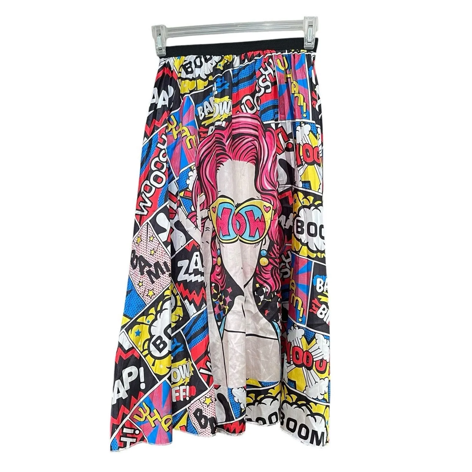 Shein Women’s Skirt Sz Medium Pop Art Grunge Retro Comic High Waist Cartoon - Image 3