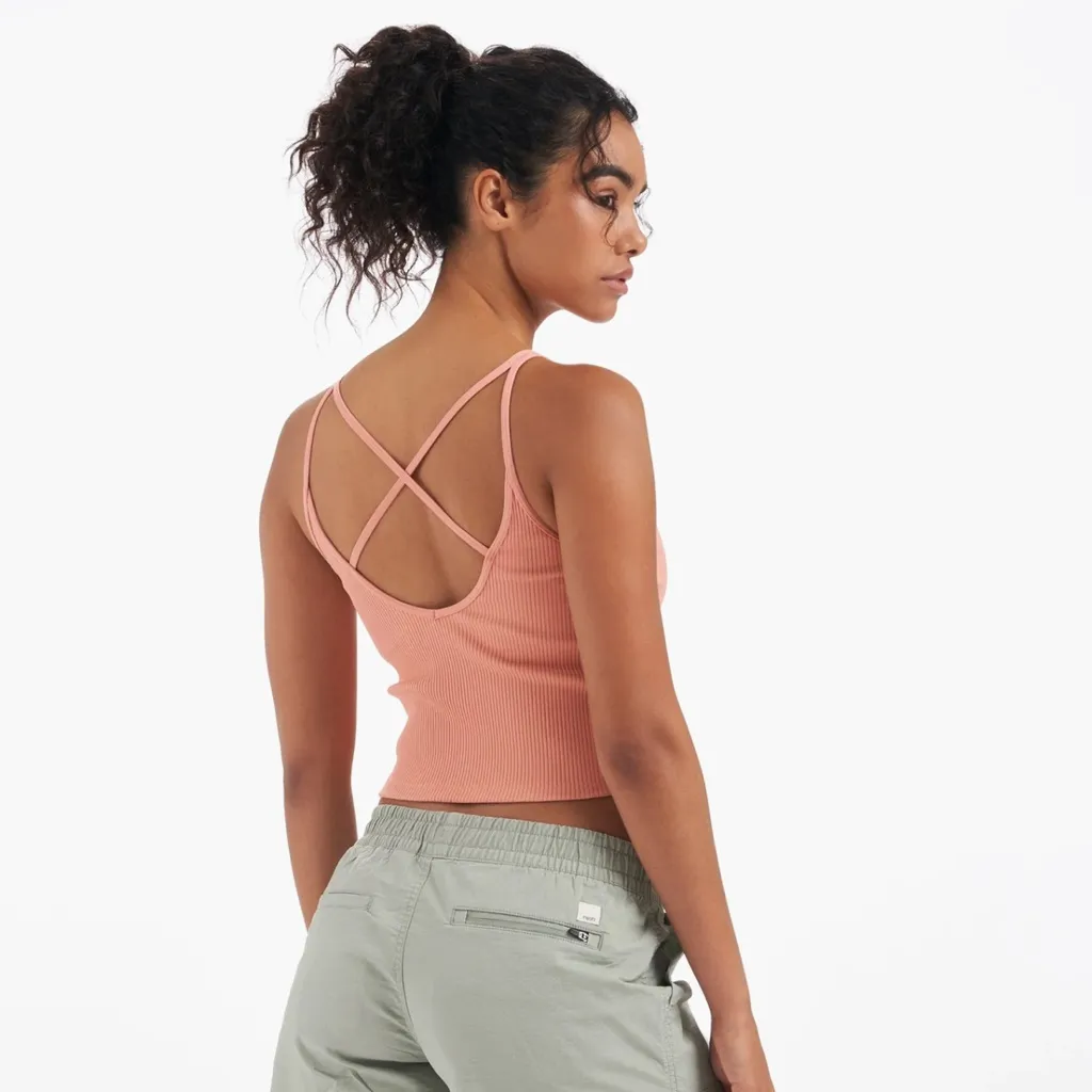 Vuori rib Crop Tank size medium light cinnamon color - Image 2