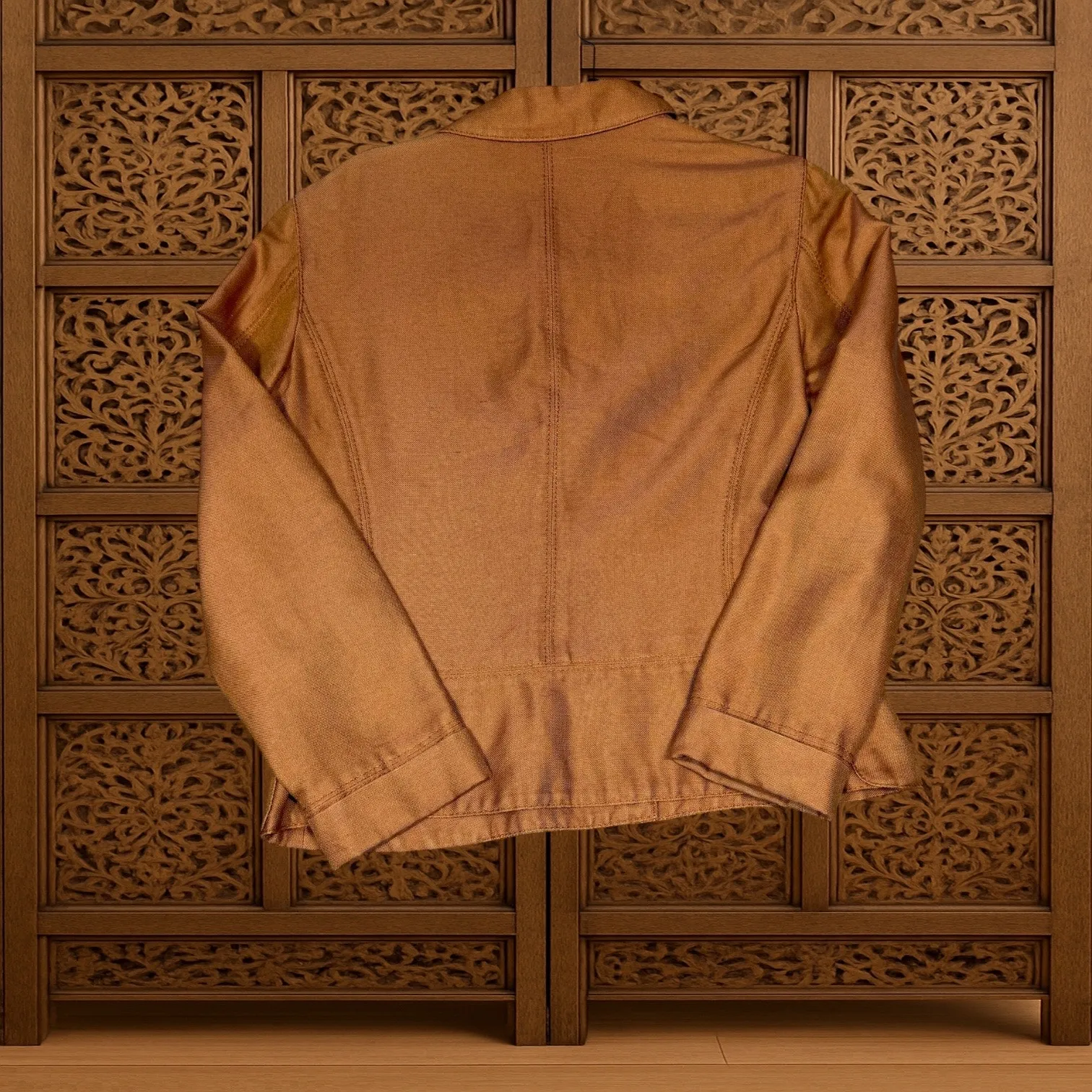 Salvatore Ferragamo Rust Orange Cotton Blend Blazer Jacket Size 10 - Image 4