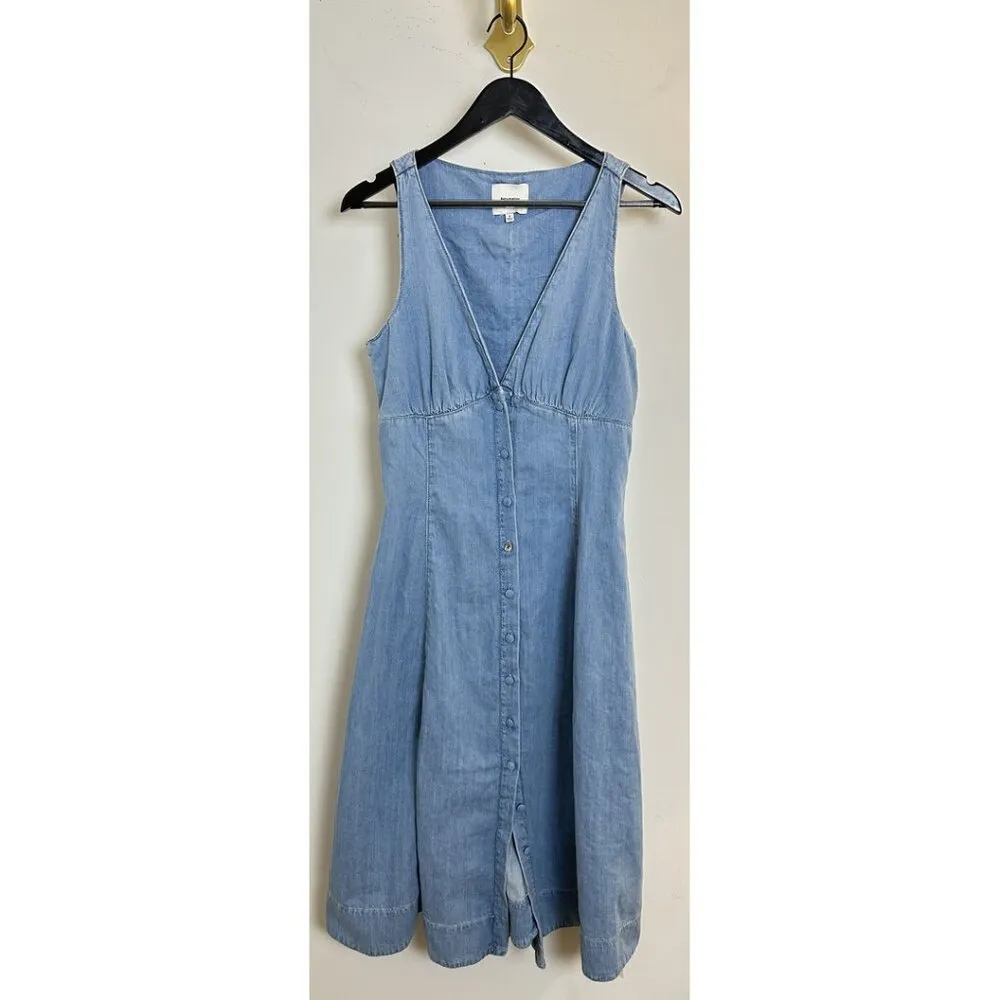 REFORMATION Sebastien Denim Midi Dress in Savannah Size US 8 NWT - Image 3