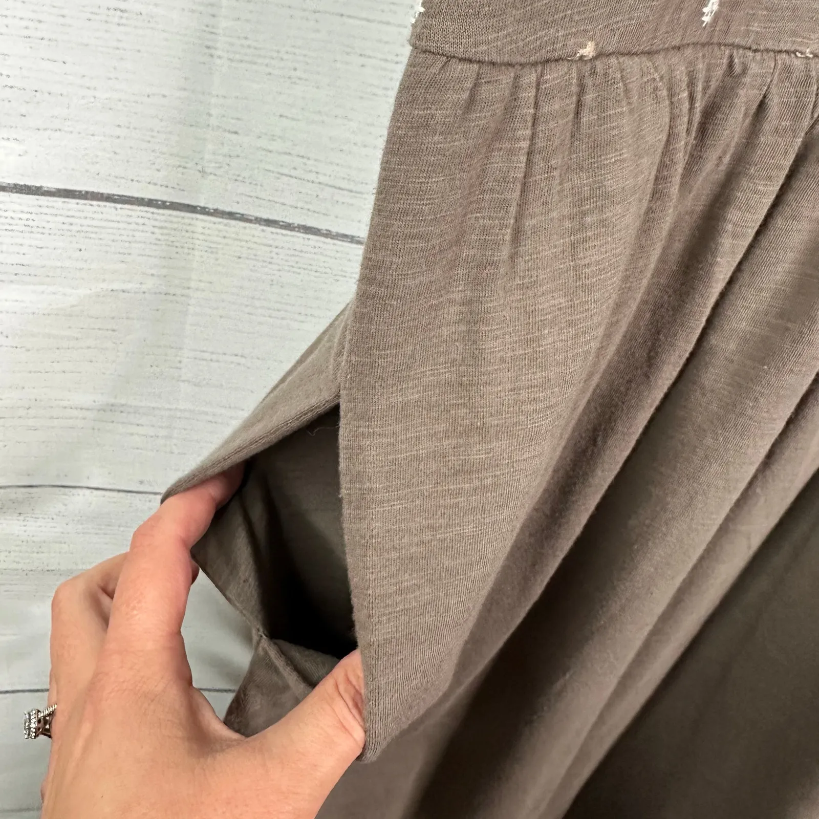 Garnet Hill Womens size 00 Organic Cotton Embroidered Knit Short Sleeve Dress - Image 9