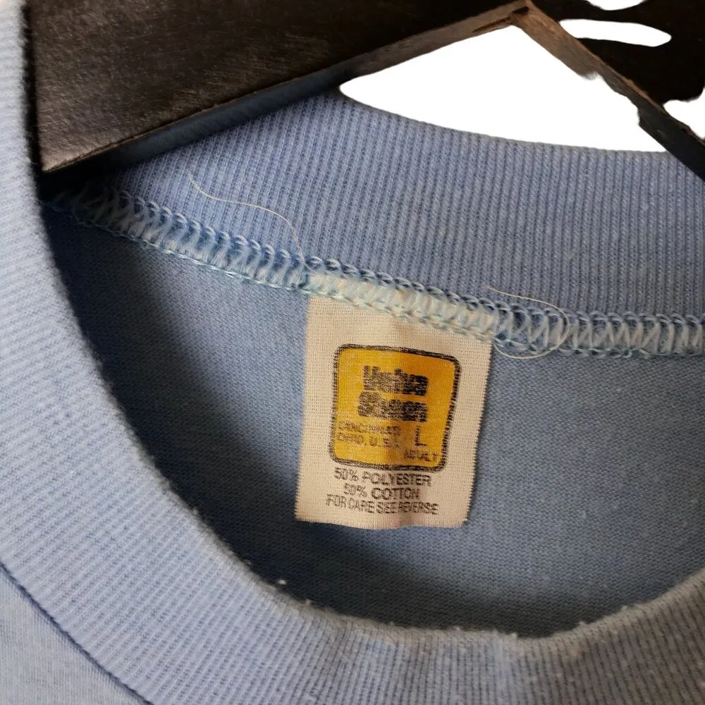 Vintage 80s Oboe Players Bach T Shirt Single Stitch USA Graphic Tee Solid Logo Blue Size M - Image 4