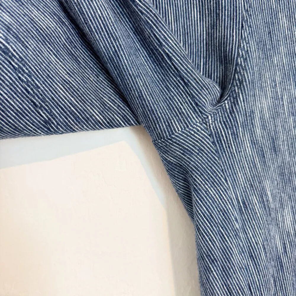 XCVI Wide Leg Pull On Pants Oversized Lagenlook in Navy Blue Coastal Size Medium - Image 5