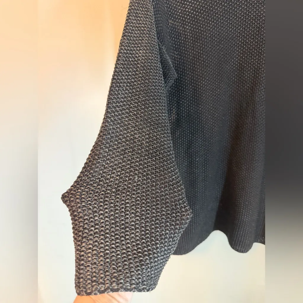 Express Tricot Vintage 80’s Charcoal V-Neck Crochet Sweater Tunic Small Baddie!! - Image 4