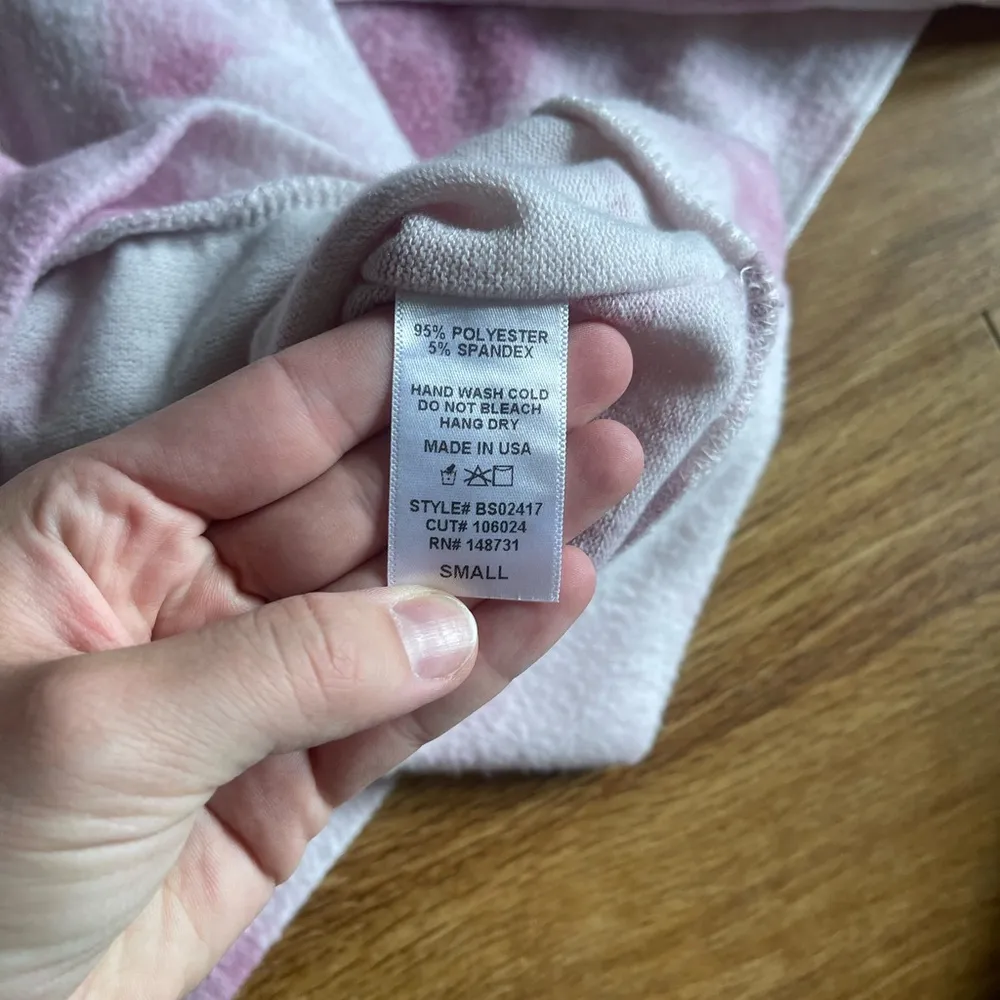 Los Angeles pink tie dye fleece sweatshirt - Image 4