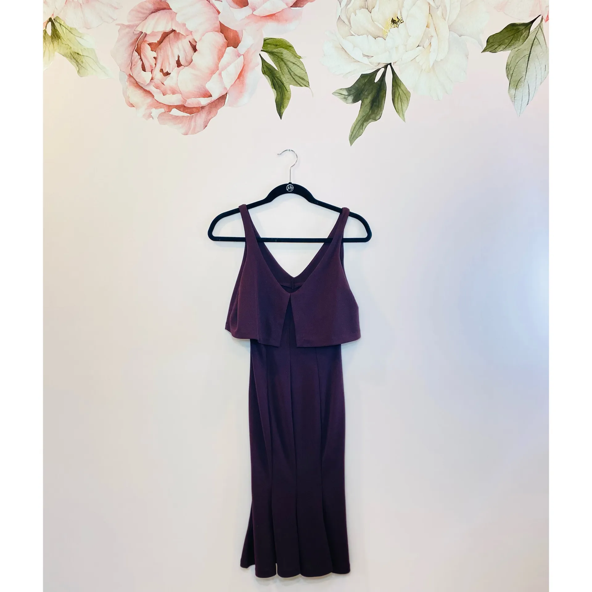 Plum Fit N Flare Dress with Ruffle Detailing - Image 10