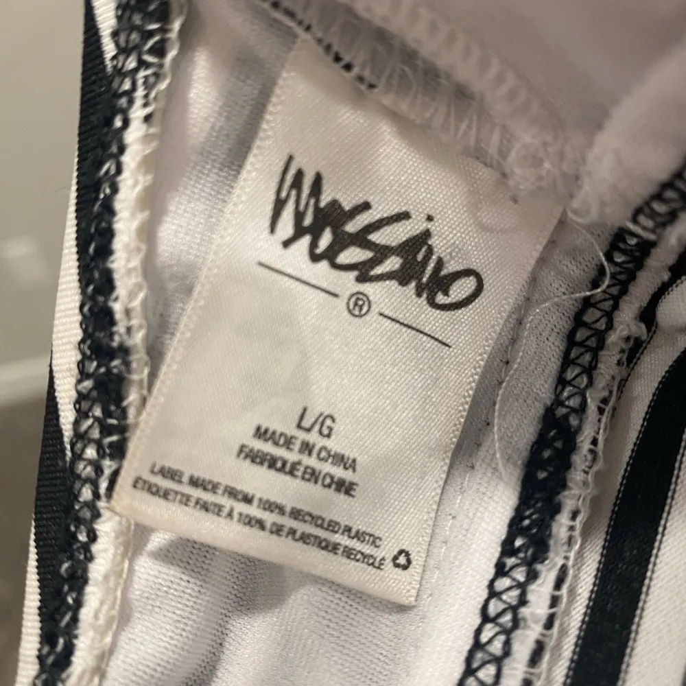 Mossimo Vintage Y2K Halter Black and White Stripe Tankini Top Size L - Image 2