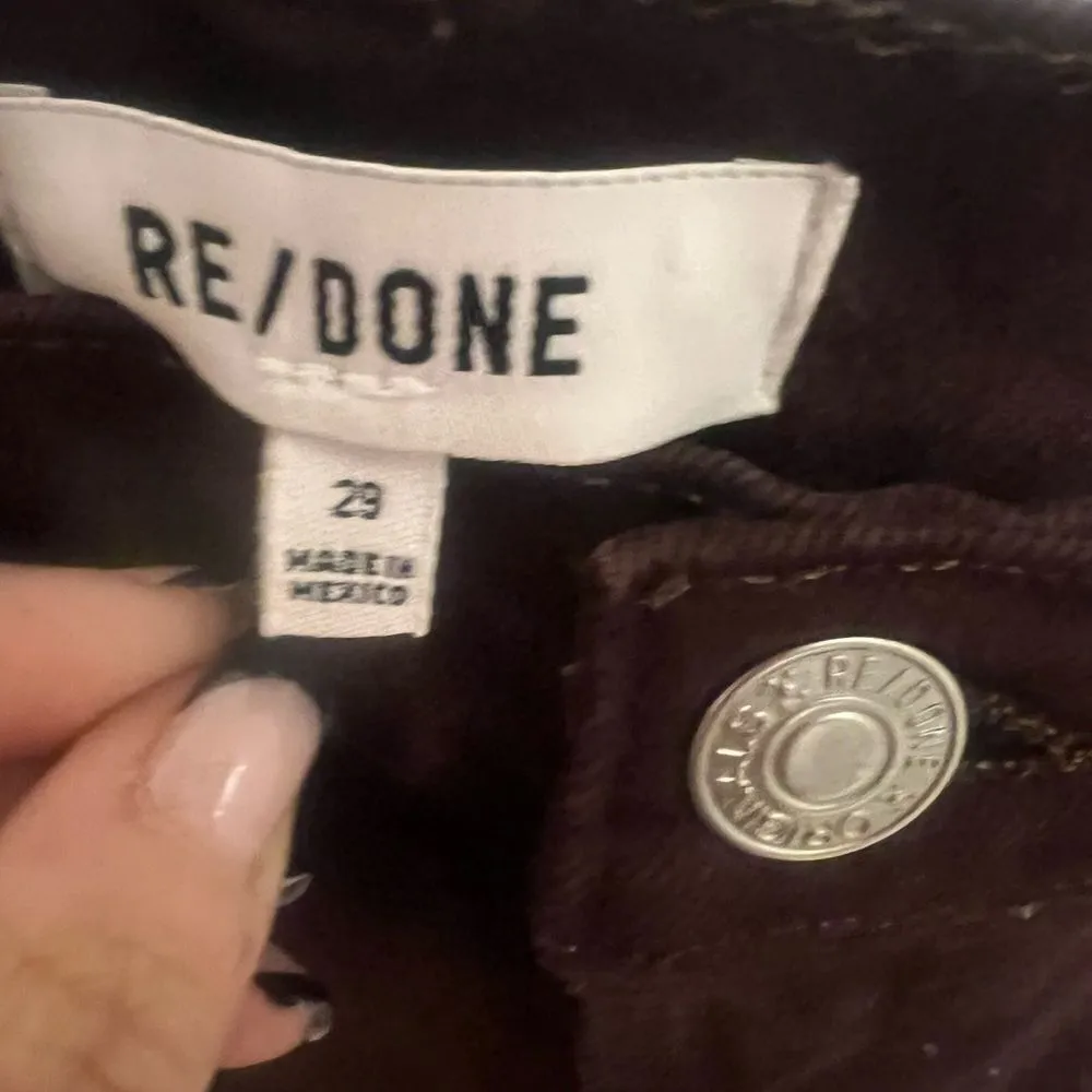 Re/Done Womens 70'S Ultra High Rise Stove Pipe Jeans In Washed Plum size‎ 29 NWT - Image 9