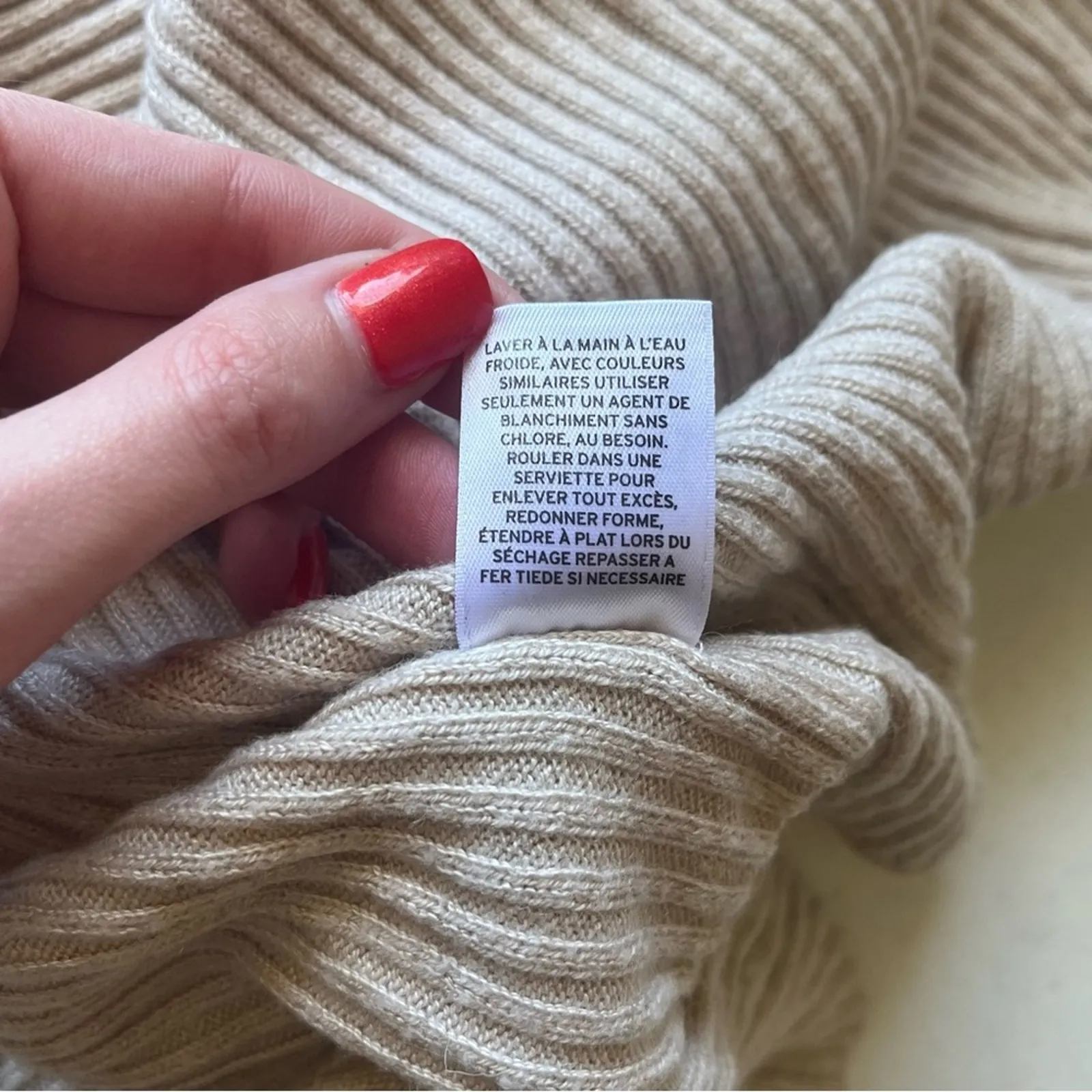 Leith Long Sleeve Cream Cardigan Size Medium - Image 4