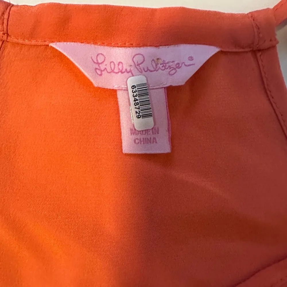 Lilly Pulitzer Dusk‎ Orange Racer Back 100% Silk Cami Tank Size XS Preppy Beach - Image 3