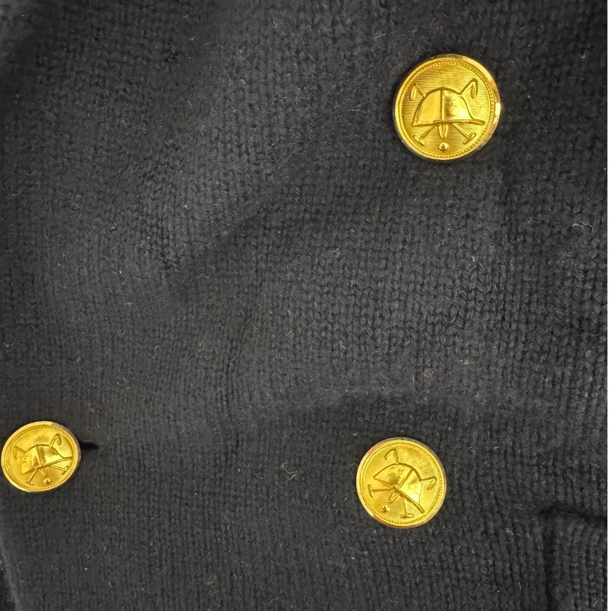 Polo Ralph Lauren vintage 100% Cashmere Logo Sweater Blazer navy blue size S - Image 7