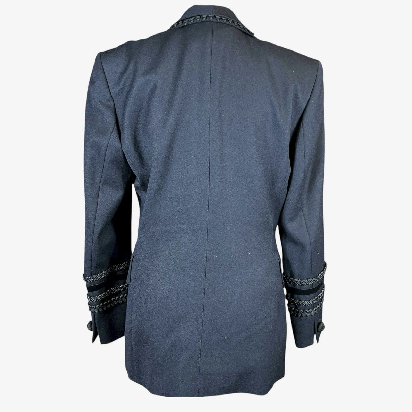 VTG Escada Blazer skirt 38 black tassels trim shawl collar Size undefined - Image 5