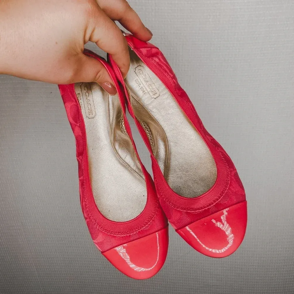 Coach | Womans Hot Pink Flats Slip‎ On 6.5 Ballet - Image 2