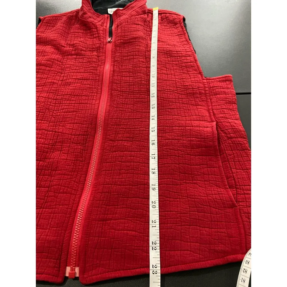 Chicos 1 Silk Zip Vest Womens M Lined Crinkle Pockets Soft Sleeveless Mock Neck - Image 8