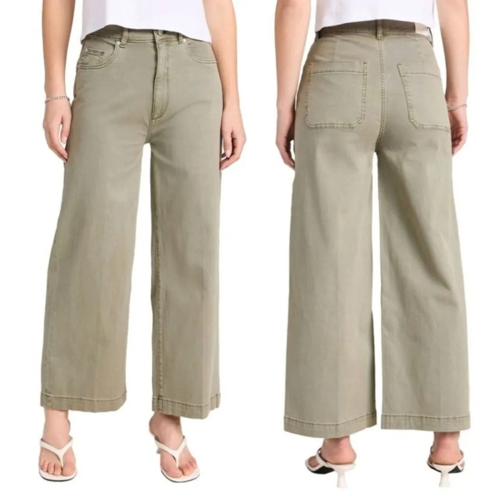 DL1961 Hepburn Wide Leg Vintage Pants in Alpine Green - Image 3