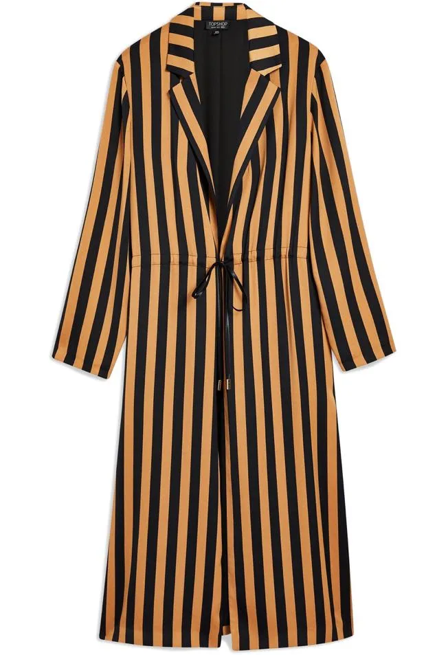 Camel Stripe Duster Jacket - Gold/Black - Image 4