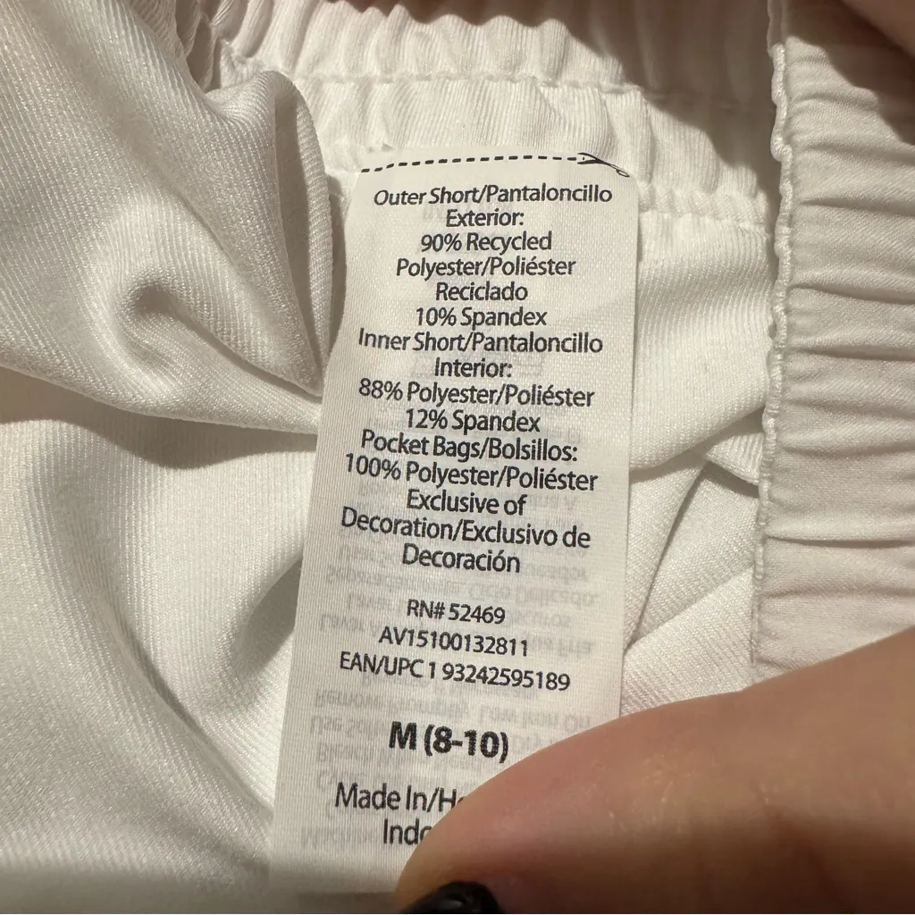 Avia White Flowy Athletic Running Shorts with Liner, Women’s Medium NWOT - Image 4