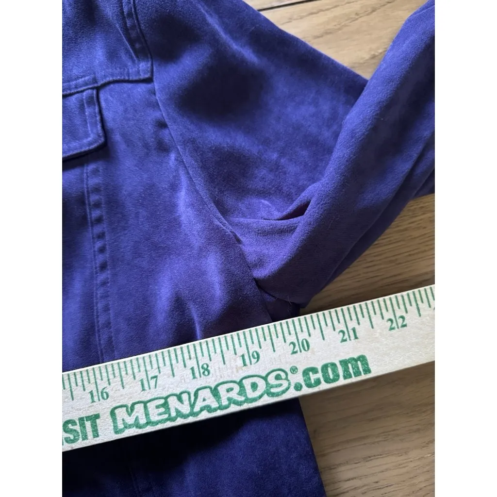 Dressbarn Jacket Shirt Women Size 1X Button Down Purple Stretch Long Sleeve City - Image 5