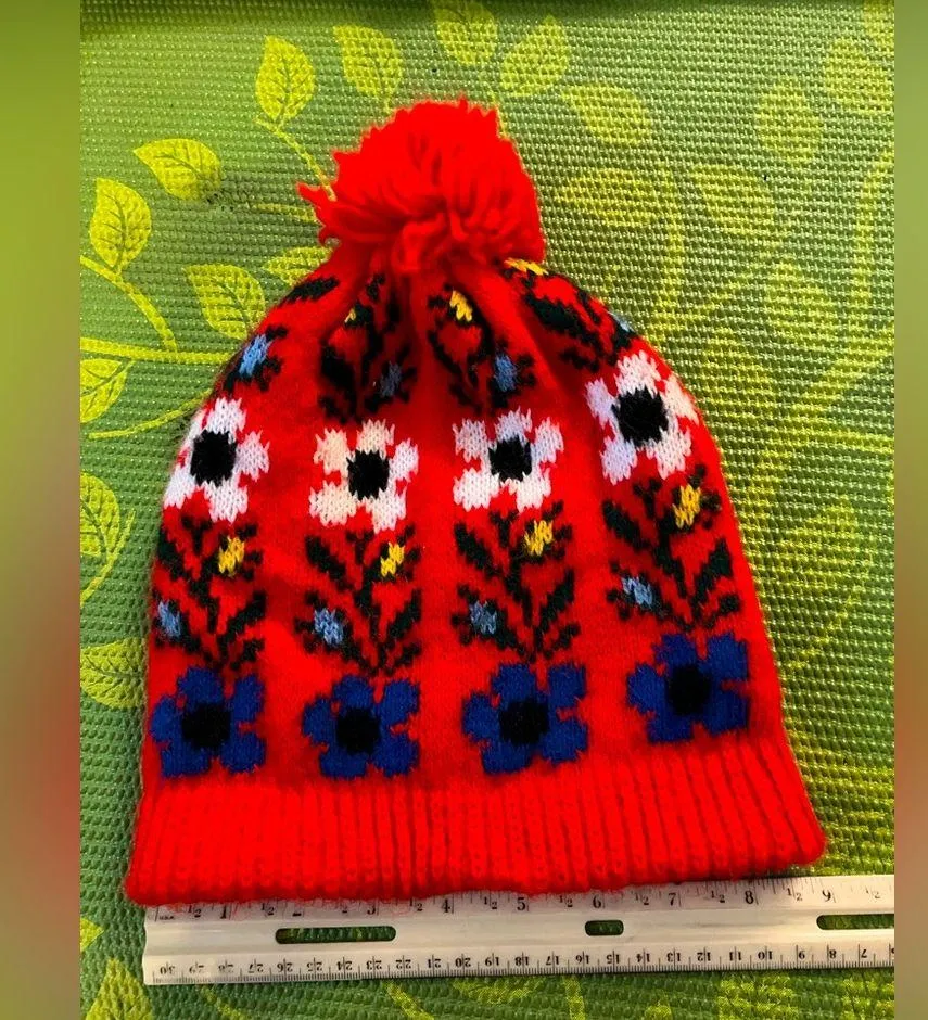 Vintage retro 80s colorful knit winter hat. - Image 12