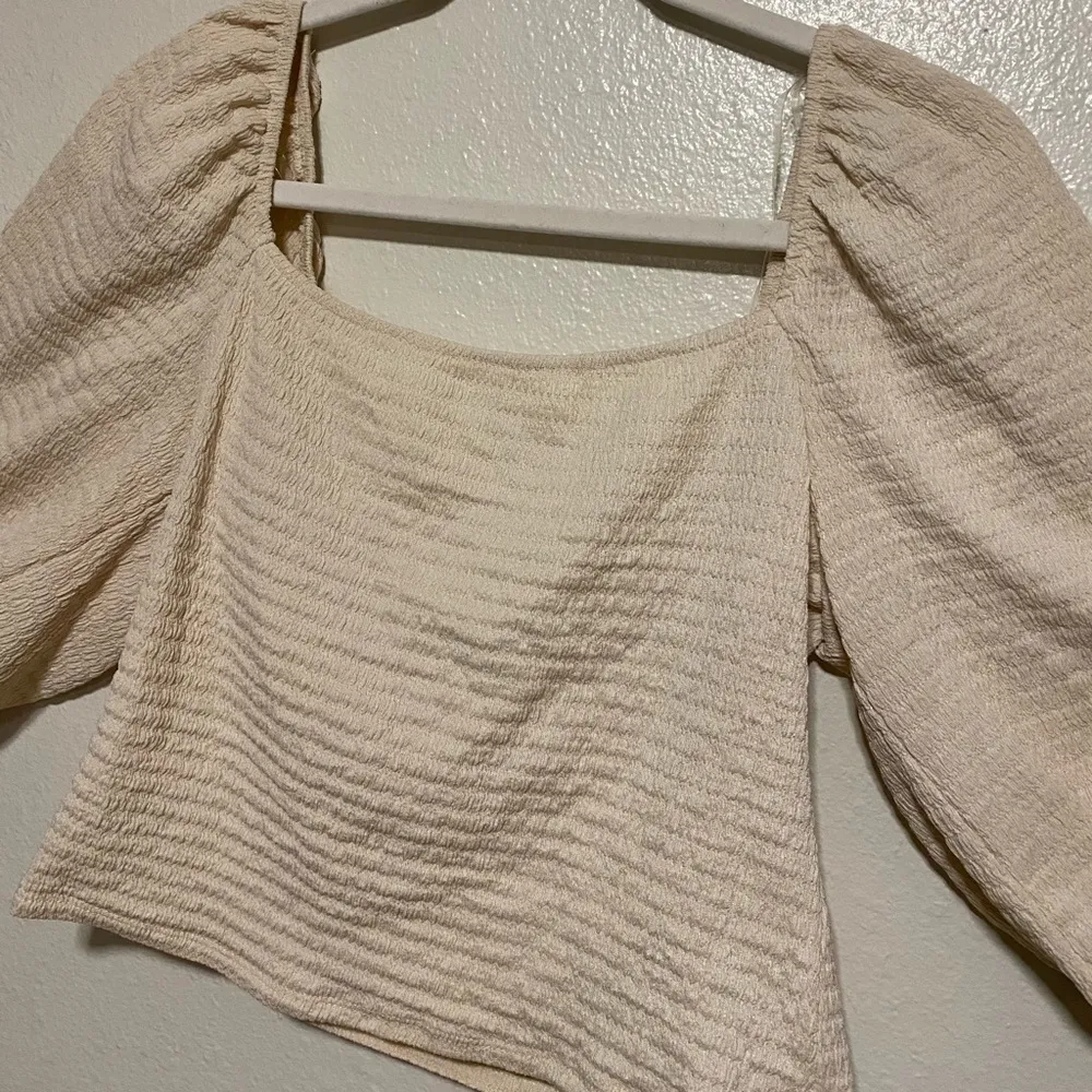 Lush Cream Knit Off Shoulder Crop Top | Shirt - Image 3